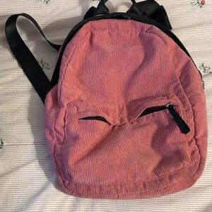 Pink Corduroy Backpack